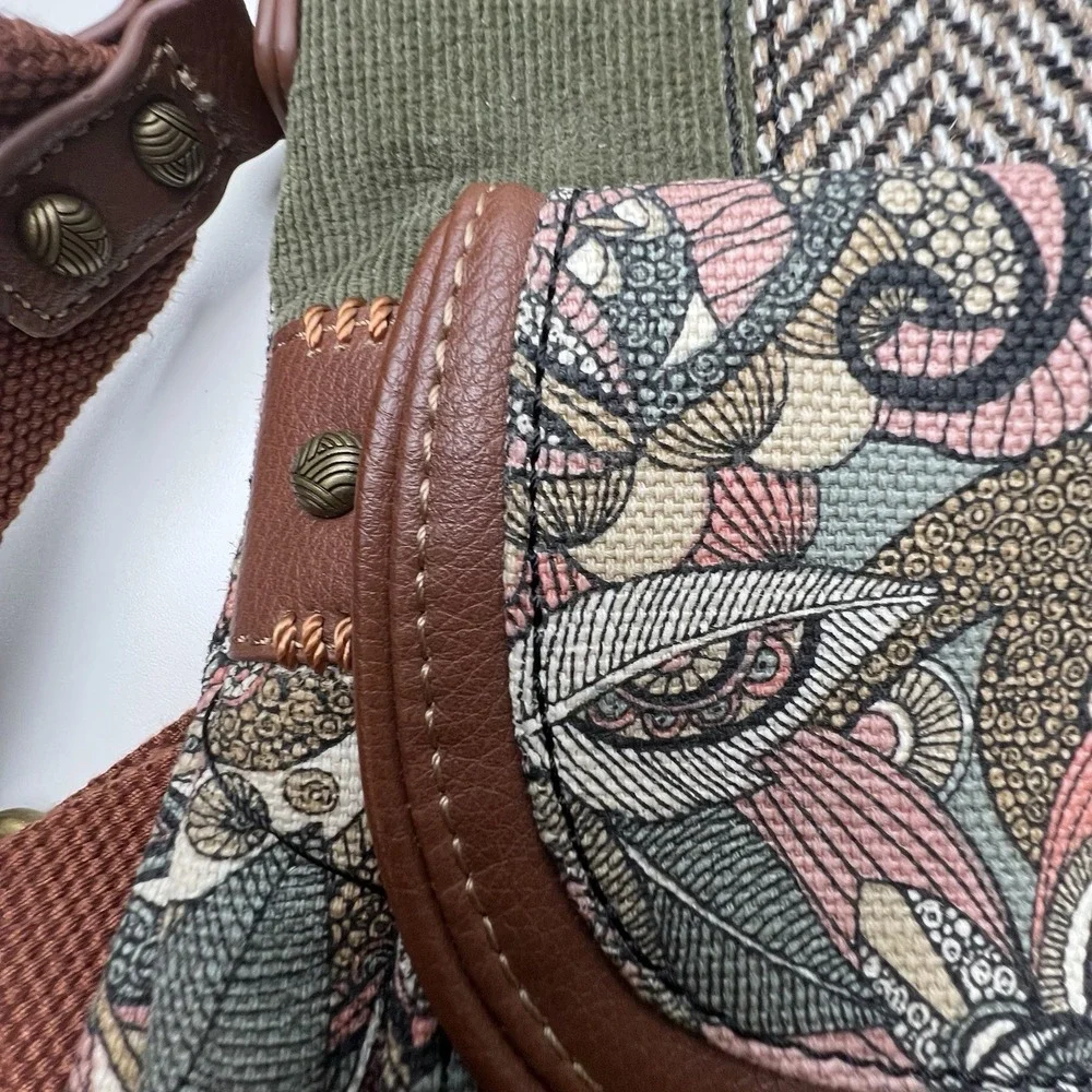 Sakroots Flap Crossbody Spirit Desert Canvas Bag  Sienna Patchwork Corduroy